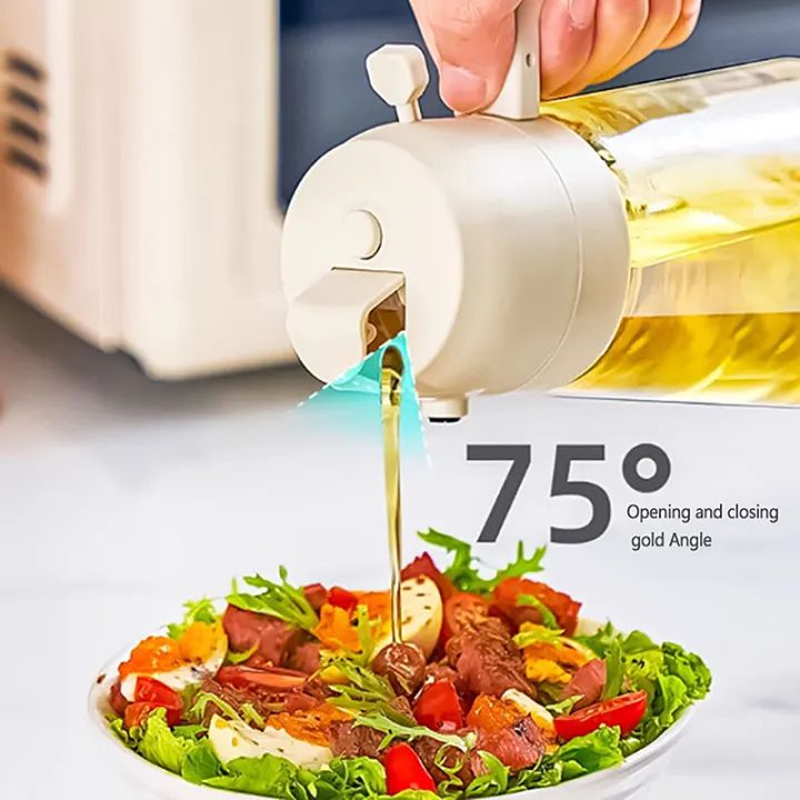 2in1 Oil Sprayer Glass Bottle For Cooking Anti Leakage Olive Oil Storage Bottle For Bbq Air Fryer Salad Steak Kitchen Supplies