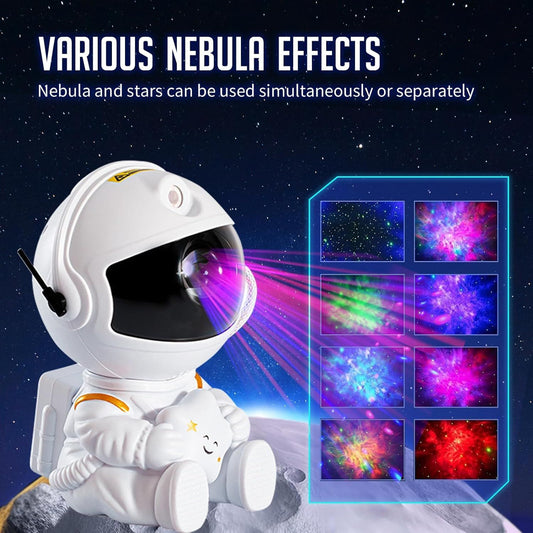 Astronaut Galaxy Projector Star Projector Galaxy Night Light Astronaut Light Projector Starry Nebula Ceiling LED Lamp with Remote Control White Star