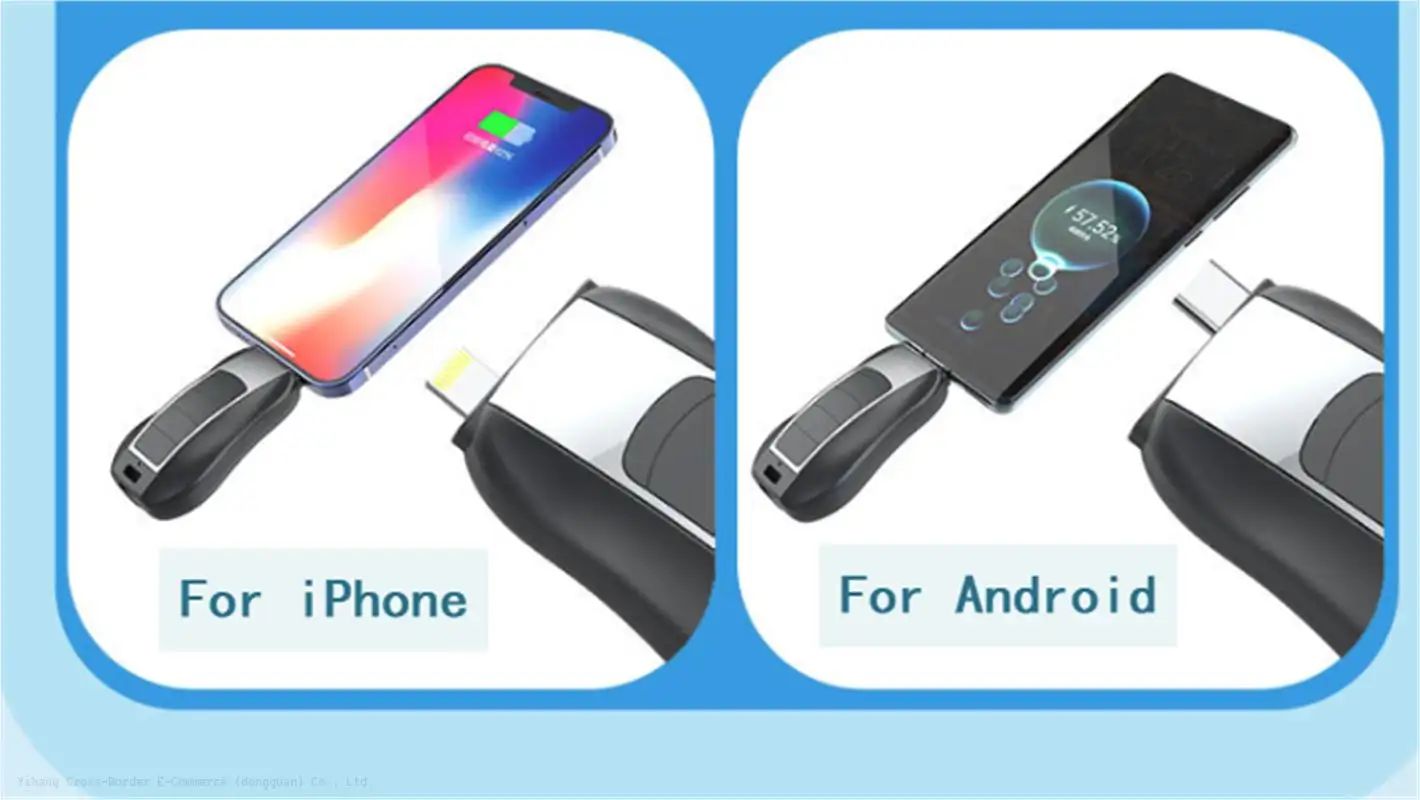 2 in 1 Keychain Portable Key chain Power Bank Emergency Charging Treasure Wireless Portable Charger