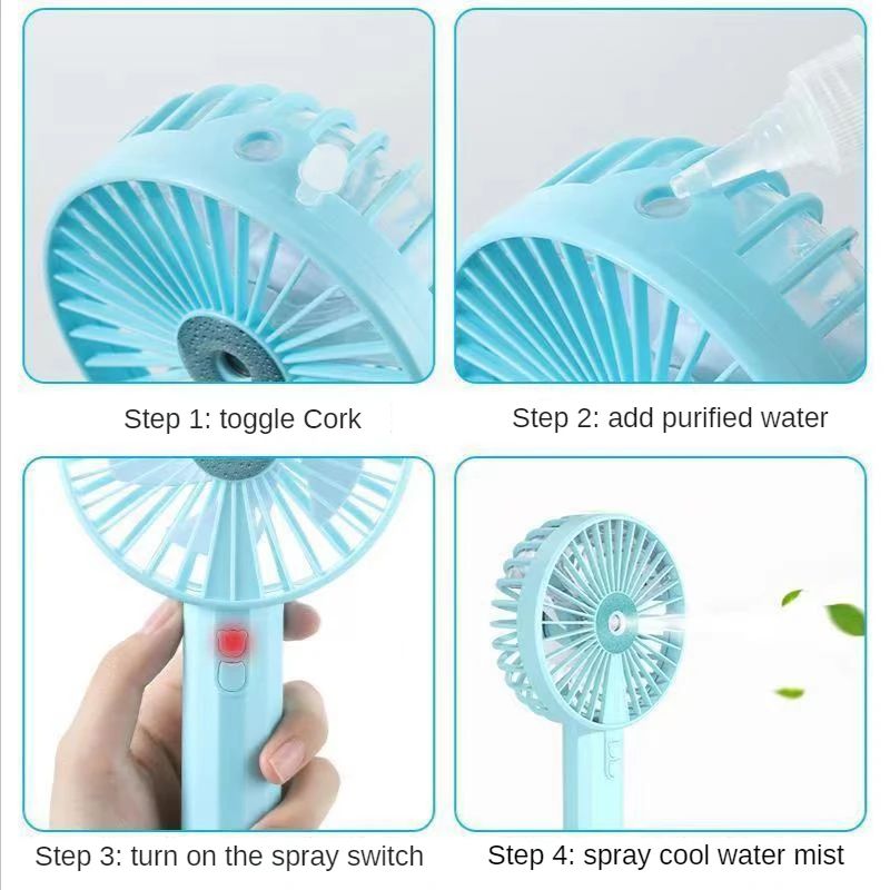 Portable Hand Fan Office Desktop Multifunctional Folding Double Headed Small Electric Fan With A Neck Lanyard