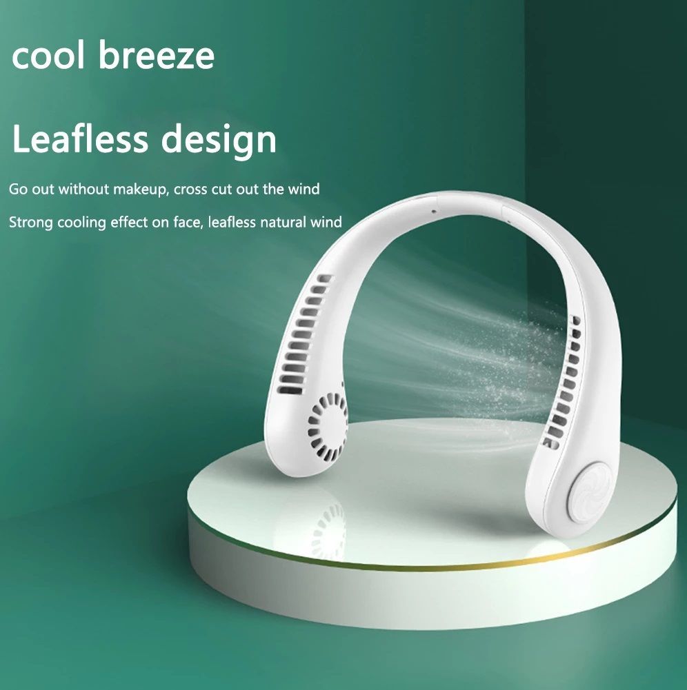 Portable Neck Fan Electric Wireless Fan Rechargeable USB